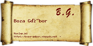 Boza Gábor névjegykártya
