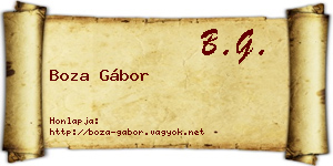 Boza Gábor névjegykártya